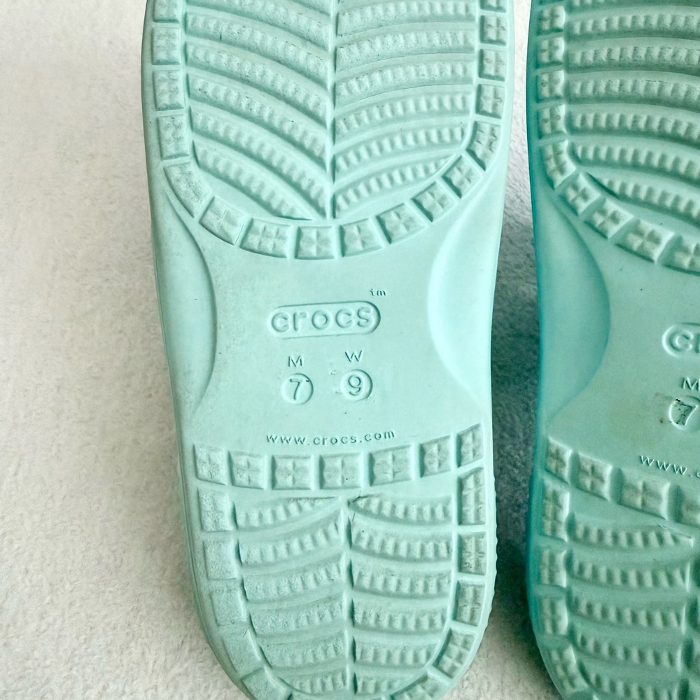 CROCS Light Blue Classic Slide Sandals M7/W9 Charms Included Separately - Picture 3 of 8